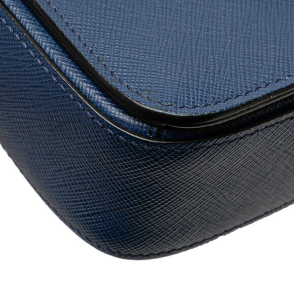 PRADA Blue Leather Saffiano Shoulder Bag - Picture 4 of 10